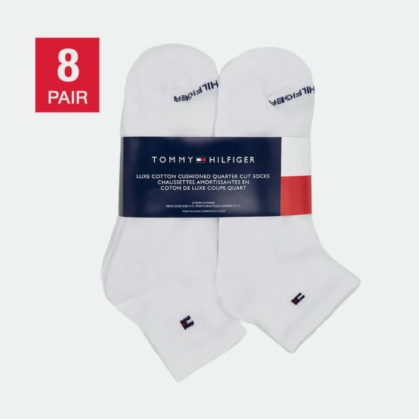 TOMMY HILFIGER MEN'S QUARTER CUT SOCKS 8 PAIRS (7-12 US)