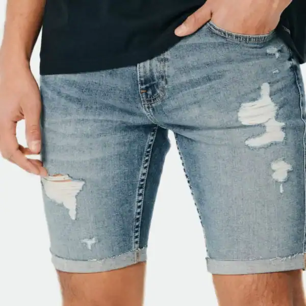 HOLLISTER MEN'S SKINNY DENIM SHORTS 9"