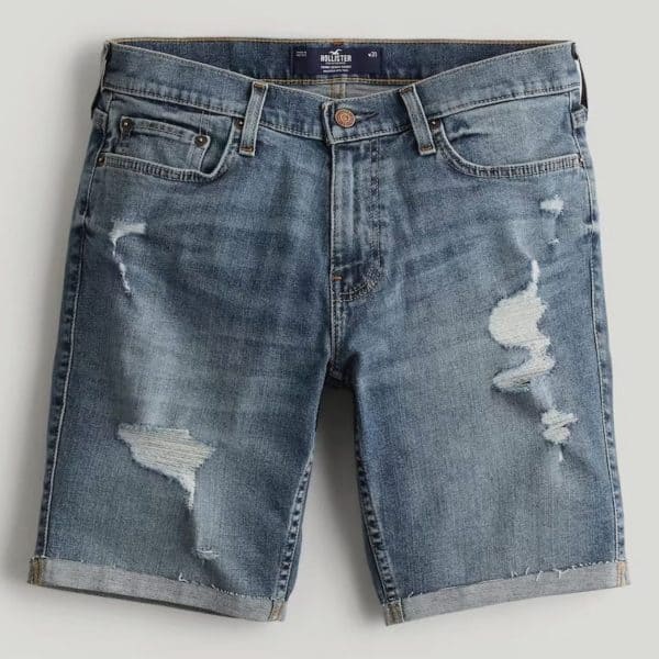 HOLLISTER MEN'S SKINNY DENIM SHORTS 9" - Image 3
