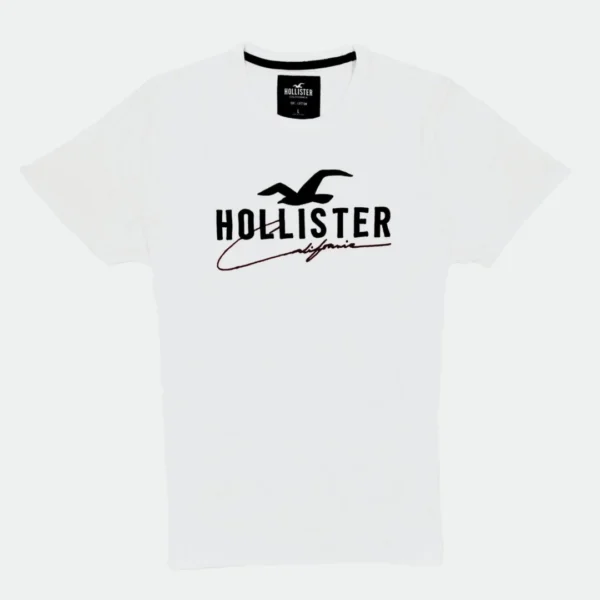 HOLLISTER CALIFORNIA MEN T-SHIRT BIG EMBROIDERED LOGO