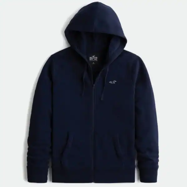 HOLLISTER MEN SWEATSHIRT HOODIE FULL ZIP SMALL LOGO