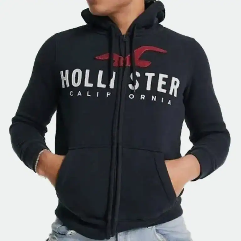 Hollister Men Hoodie Full-zip Big Logo