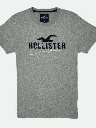 HOLLISTER CALIFORNIA MEN T-SHIRT BIG EMROIDERED LOGO