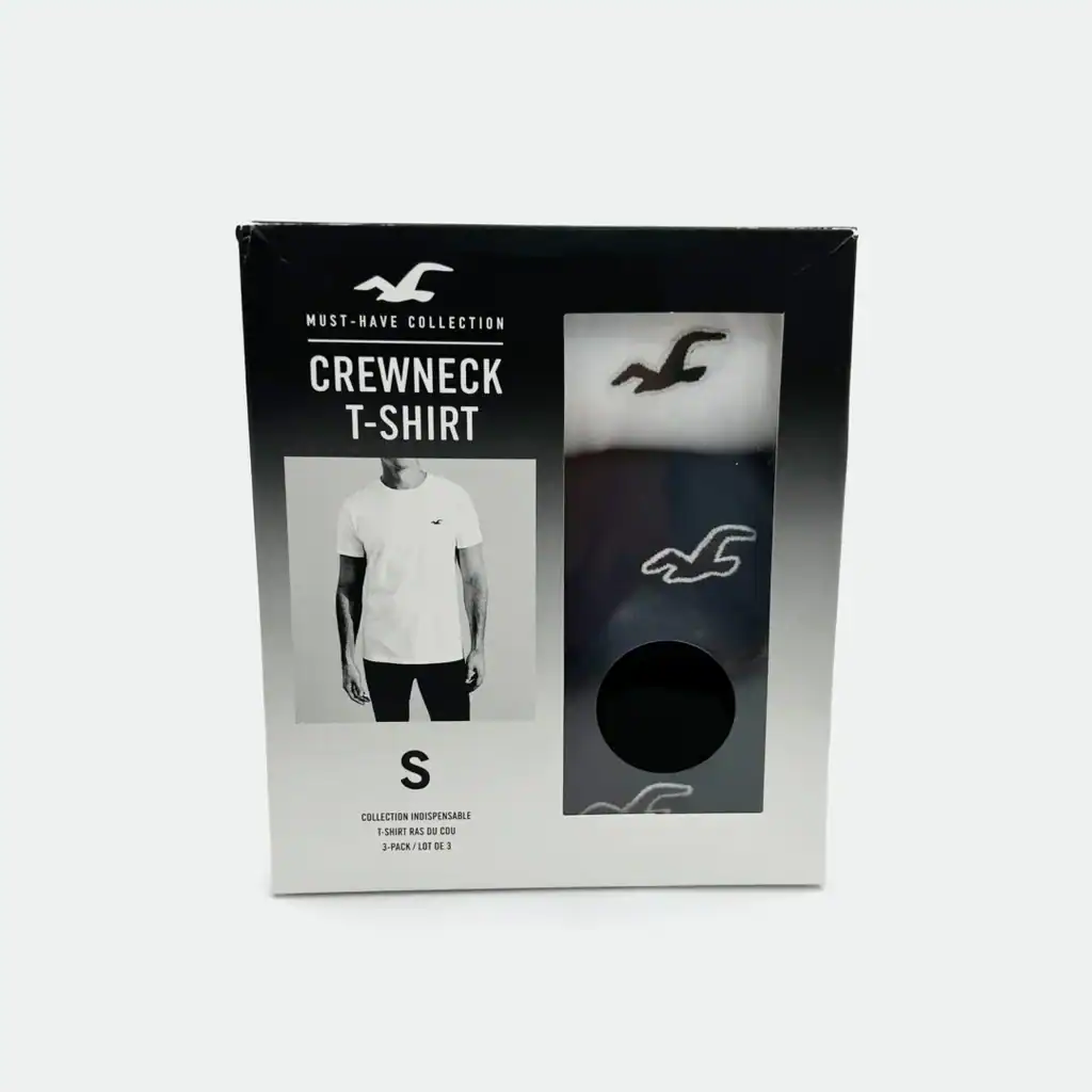 HOLLISTER MEN CREWNECK T-SHIRT 3 PACK 2 HOLLISTER MEN CREWNECK T-SHIRT 3 PACK - Image 2