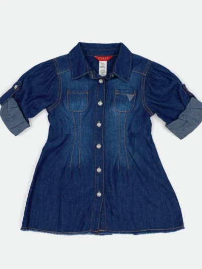GUESS DENIM LONG SLEEVE DRESS FOR KIDS GIRLS