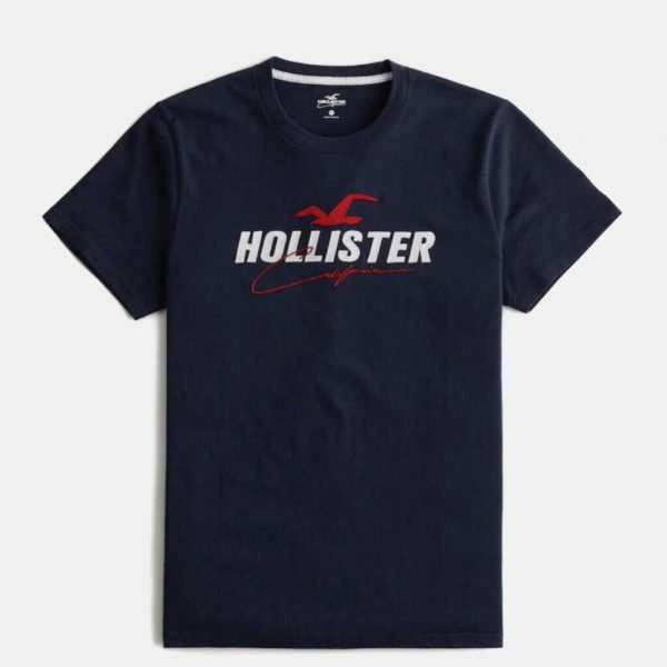 HOLLISTER MEN T-SHIRT BIG APPLIQUE LOGO - Image 3