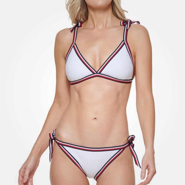 TOMMY HILFIGER WOMEN'S TIE TRIANGLE BIKINI TOP  & BOTTOMS