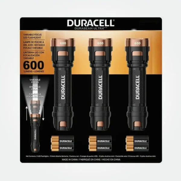 DURACELL 3 PACKS DURABEAM ULTRA FLASHLIGHT - 600 LUMEN