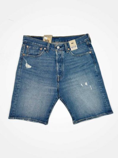 LEVIS MEN 501 DENIM SHORTS TATTERED