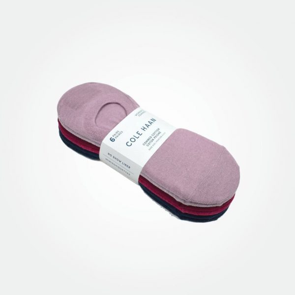 COLE HAAN 6 PAIRS WOMEN NO SHOW SOCKS MULTI COLOR (6-9 US)