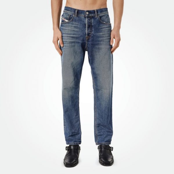 Diesel Men's Regular Fit Mid Waist Tapered Leg Jeans