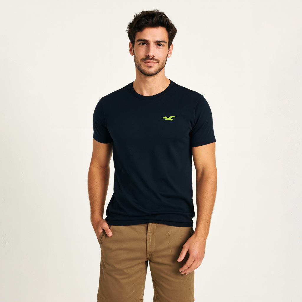 HOLLISTER MEN T-SHIRT EMBROIDERED LOGO