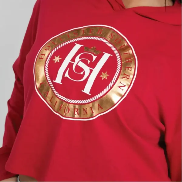 Hollister Hoodie Crop Top Graphic Print - Image 3