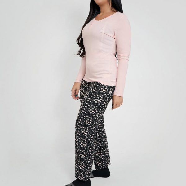 Calvin Klein Women's Long Sleeve Crew Neck Shirt & Pyjama Pants Set - Image 4