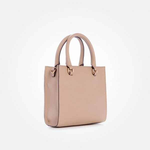 Guess Tremblay Small Satchel Bag in Dark Taupe - Image 4