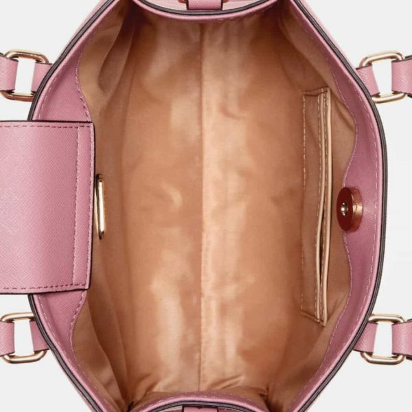 Guess Tremblay Small Satchel Bag in Powder/Rose - Image 3