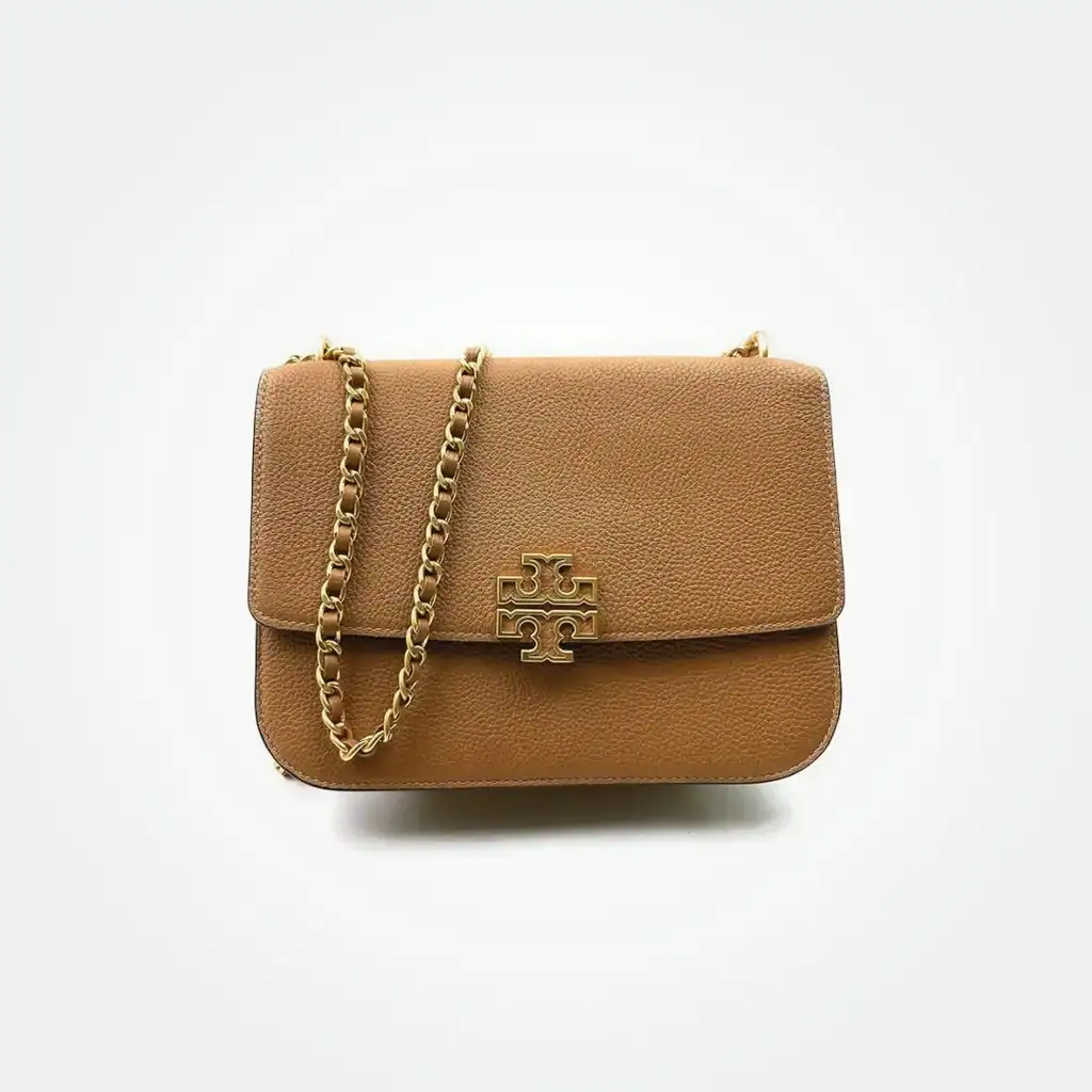 バッグ TORY BURCH Britten Small Shoulder Bag Tory Burch 140987 Britten Black Pebbled Leather With Gold