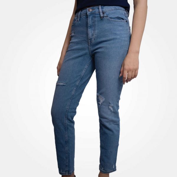 Calvin Klein Women's High Rise Tattered Slim Jeans - Image 2