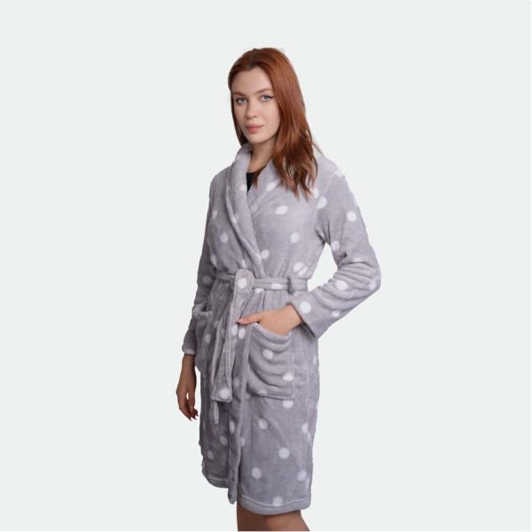 Inspiration Womens Bathrobe Printed Flannel Dot