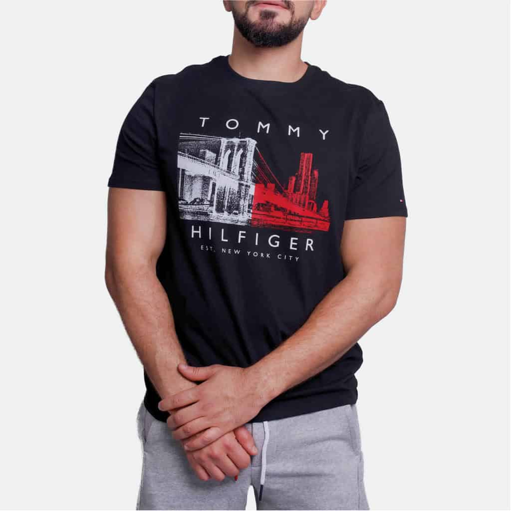 Men Solid T - Shirt Regular Fit Graphic Print - Tommy Hilfiger 2 Men Solid T - Shirt Regular Fit Graphic Print - Tommy Hilfiger - Image 2