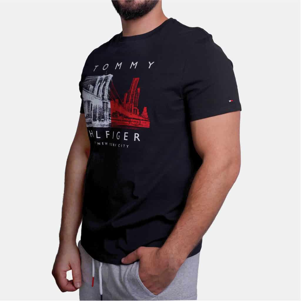 Men Solid T - Shirt Regular Fit Graphic Print - Tommy Hilfiger 3 Men Solid T - Shirt Regular Fit Graphic Print - Tommy Hilfiger - Image 3