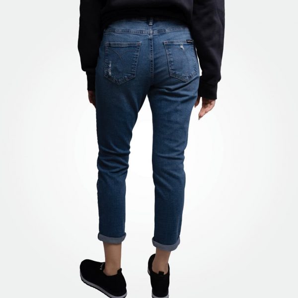 Calvin Klein Women's Tattered Mid Rise Slim Boyfriend Jeans - Image 4