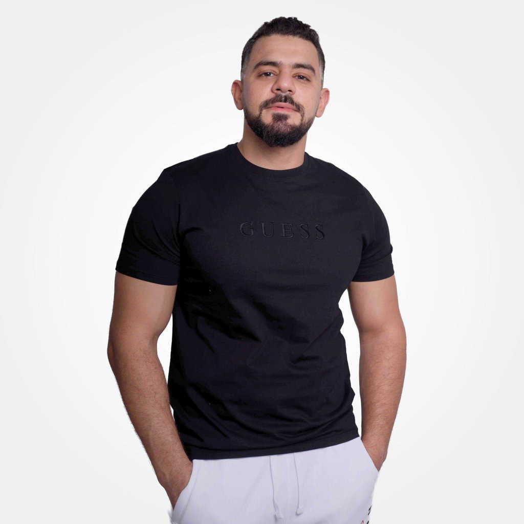 Guess Men T-Shirt Embroidered Brand Logo 1 Guess Men T-Shirt Embroidered Brand Logo
