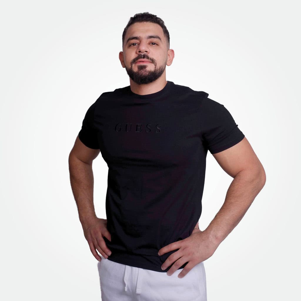 Guess Men T-Shirt Embroidered Brand Logo 2 Guess Men T-Shirt Embroidered Brand Logo - Image 2