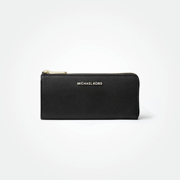 Michael Kors Jet Set Travel Large Saffiano Leather Quarter-Zip Wallet