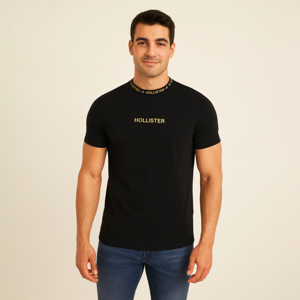 Men T - Shirt Logo Neck - Hollister