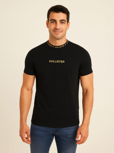 HOLLISTER MEN T-SHIRT LOGO NECK