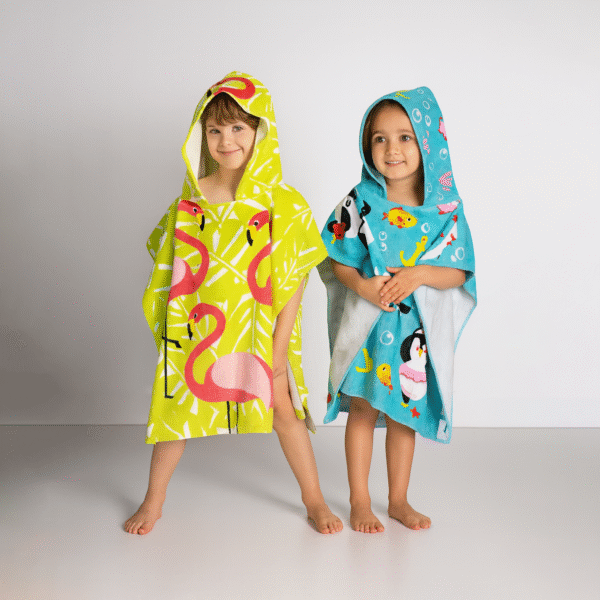 Just Kidding Kids Hooded Towel - Flamingos & Panda (Set Of 2)