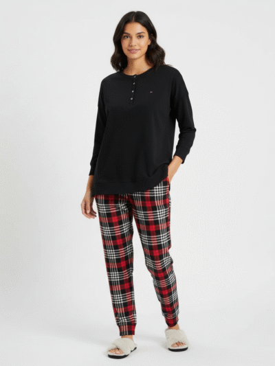 TOMMY HILFIGER WOMEN'S 2PC PAJAMA SET CHECKERED