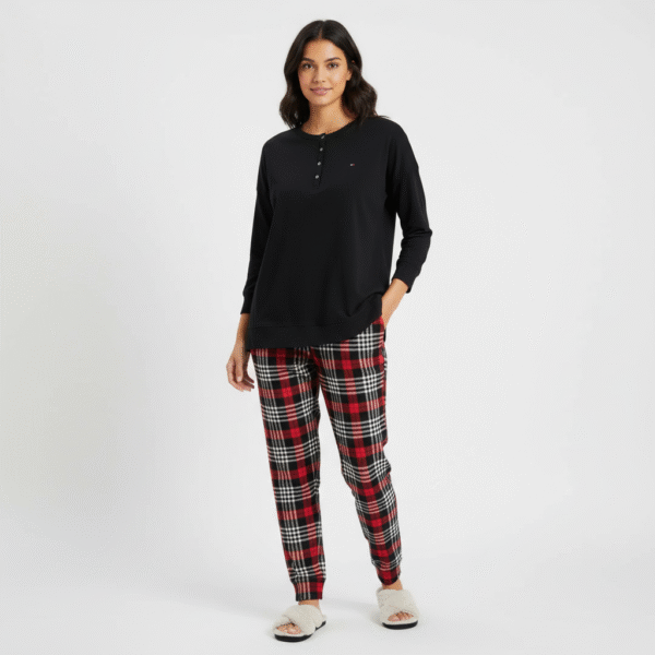 TOMMY HILFIGER WOMEN'S 2PC PAJAMA SET CHECKERED