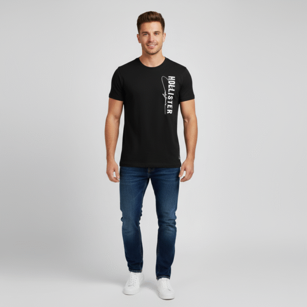 HOLLISTER MEN T-SHIRT BIG APPLIQUE LOGO