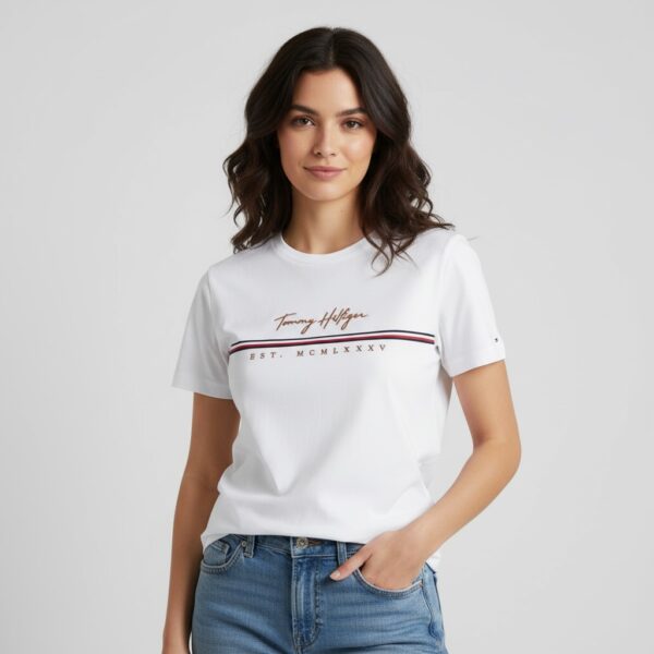 TOMMY HILFIGER WOMEN'S T-SHIRT BRAND PRINT