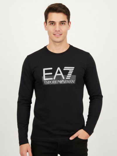 EMPORIO ARMANI MEN LONG SLEEVE T-SHIRT MONOGRAM LOGO