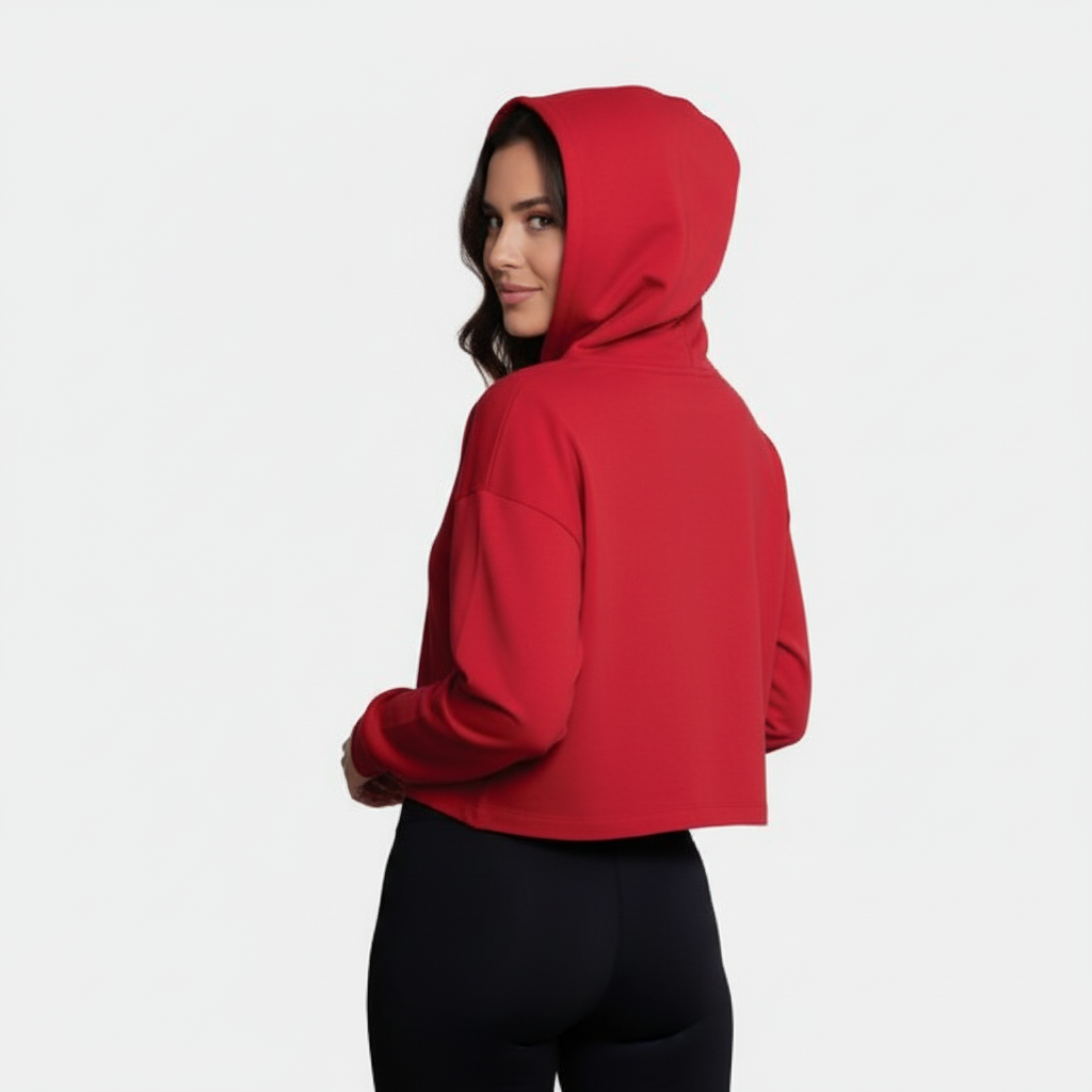 Hollister Hoodie Crop Top Graphic Print 2 Hollister Hoodie Crop Top Graphic Print - Image 2