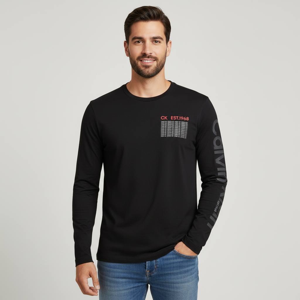 CALVIN KLEIN MEN GRAPHIC PRINT LONG SLEEVE 1 CALVIN KLEIN MEN GRAPHIC PRINT LONG SLEEVE