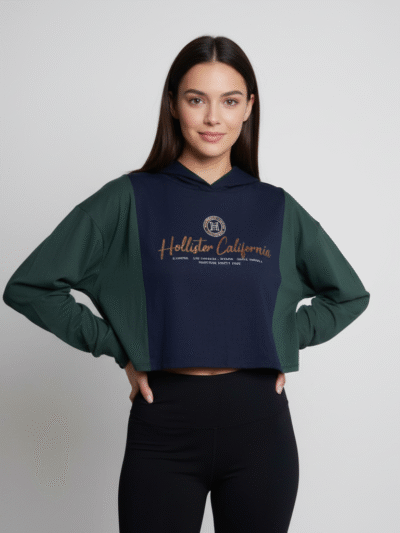Hollister Hoodie Crop Top Graphic Print
