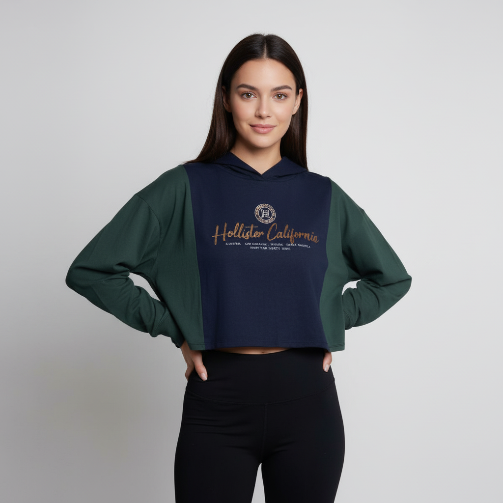 Hollister Hoodie Crop Top Graphic Print 1 Hollister Hoodie Crop Top Graphic Print