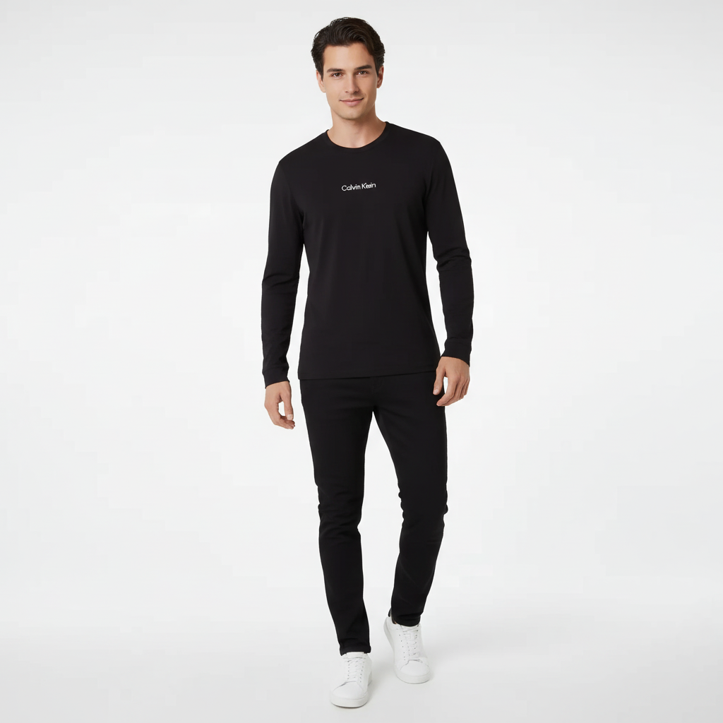 Calvin Klein Men's Long Sleeve Graphic Logo Black 1 Calvin Klein Men's Long Sleeve Graphic Logo Black