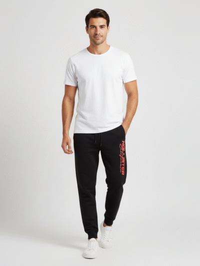 HOLLISTER MEN SKINNY JOGGER PANTS PRINTED LOGO