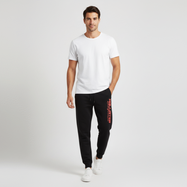 HOLLISTER MEN SKINNY JOGGER PANTS PRINTED LOGO