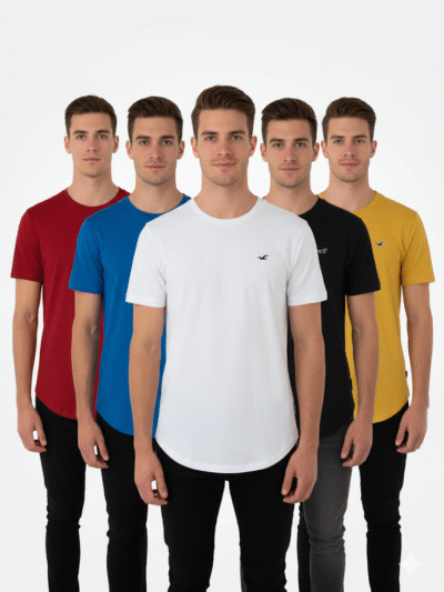 Hollister Men 5 Pack Curved Hem T-shirt