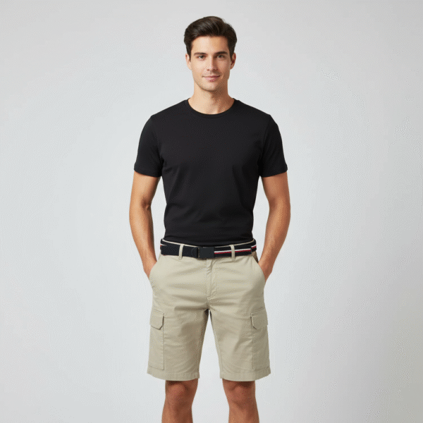 TOMMY HILFIGER MEN BELTED CHINO SHORTS 9" INSEAM