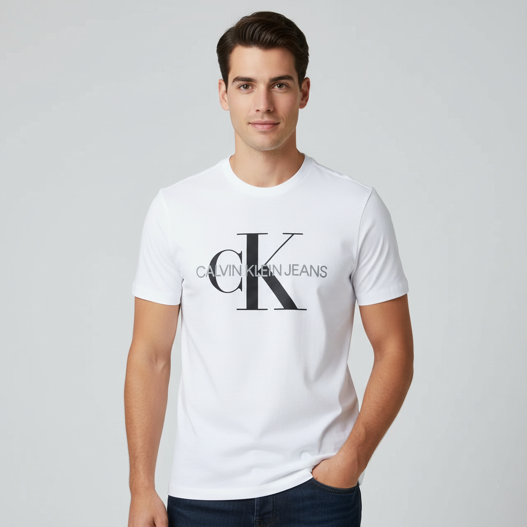 CALVIN KLEIN MEN'S T-SHIRT MONOGRAM LOGO 1 CALVIN KLEIN MEN'S T-SHIRT MONOGRAM LOGO