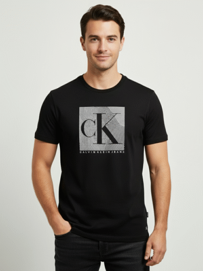 CALVIN KLEIN LINED MONOGRAM T-SHIRT