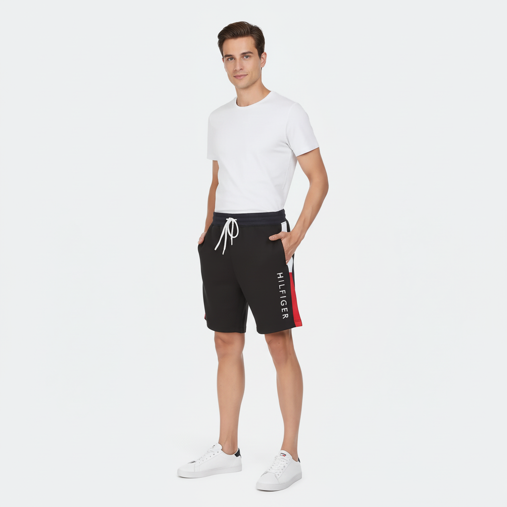 TOMMY HILFIGER MEN'S ESSENTIAL LOGO SWEATSHORT 1 TOMMY HILFIGER MEN'S ESSENTIAL LOGO SWEATSHORT