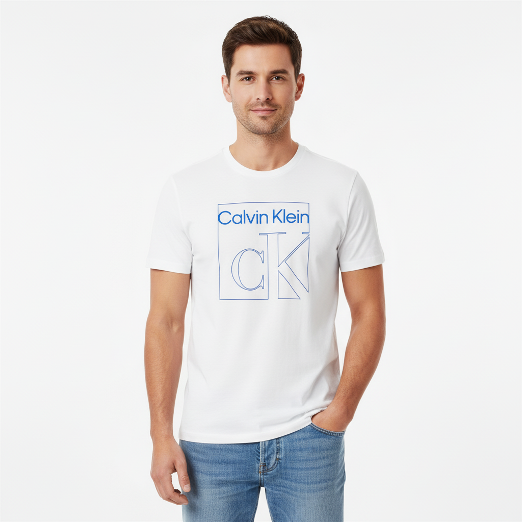 CALVIN KLEIN MEN T-SHIRT BOX LOGO TEE 1 CALVIN KLEIN MEN T-SHIRT BOX LOGO TEE